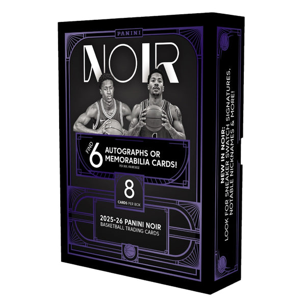 Official 2025–26 Panini Noir Basketball Hobby box artwork