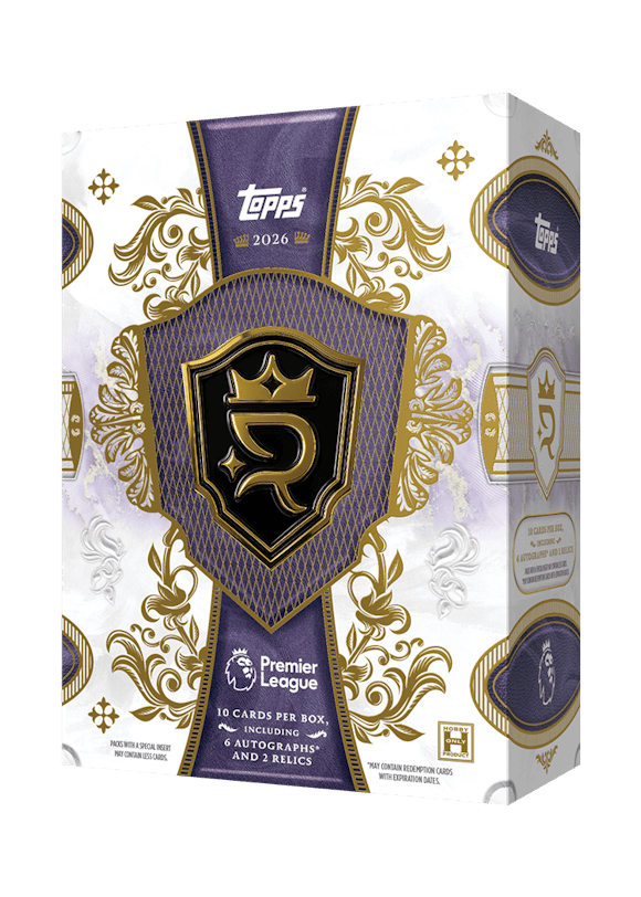 Official 2026 Topps Royalty Premier League hobby box artwork