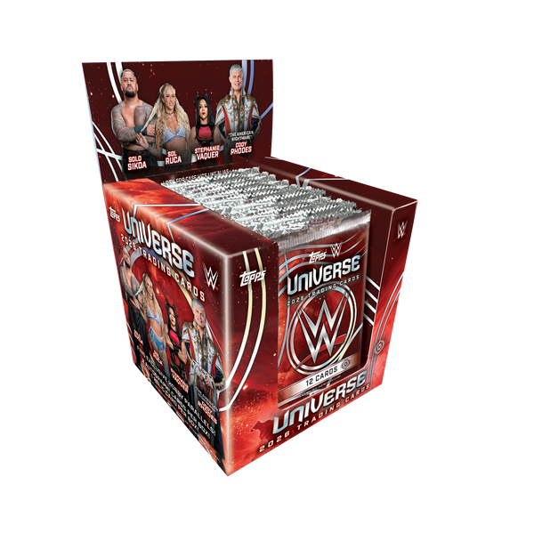 Official 2026 Topps Universe WWE Hobby box artwork