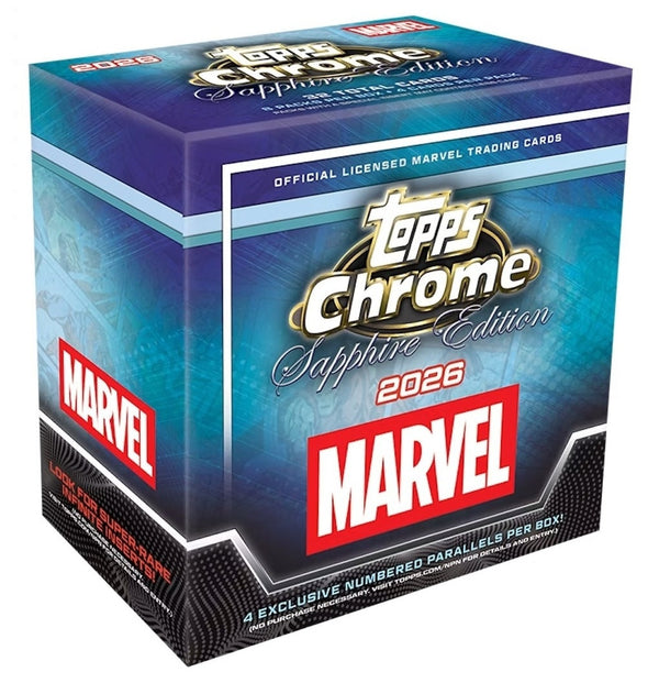 2026 Topps Chrome Sapphire Marvel Comics sealed Hobby box