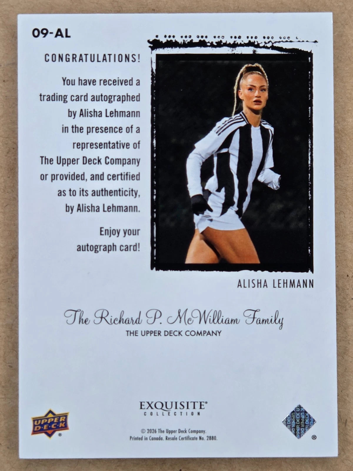 2025 Exquisite Alisha Lehmann 2009-10 Rookie Auto Tribute 04/49 back