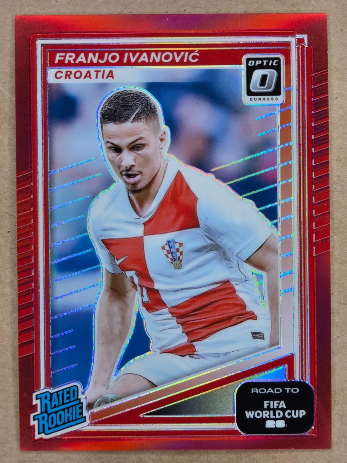 2025-26 Donruss Optic Franjo Ivanovic Rated Rookie Red 180/199 front