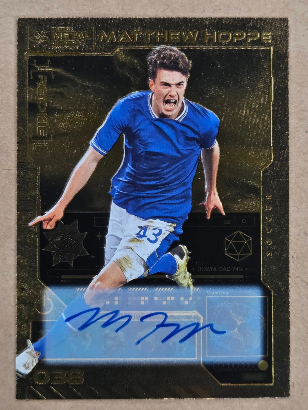 2023 SkyBox Metal Universe Champions Matthew Hoppe Gold Autograph 16/25 front