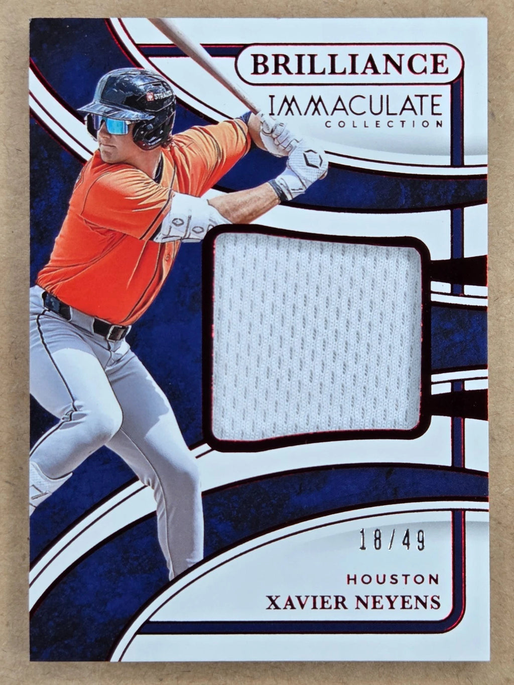 2026 Panini Immaculate Xavier Neyens Brilliance Memorabilia Red 18/49 front